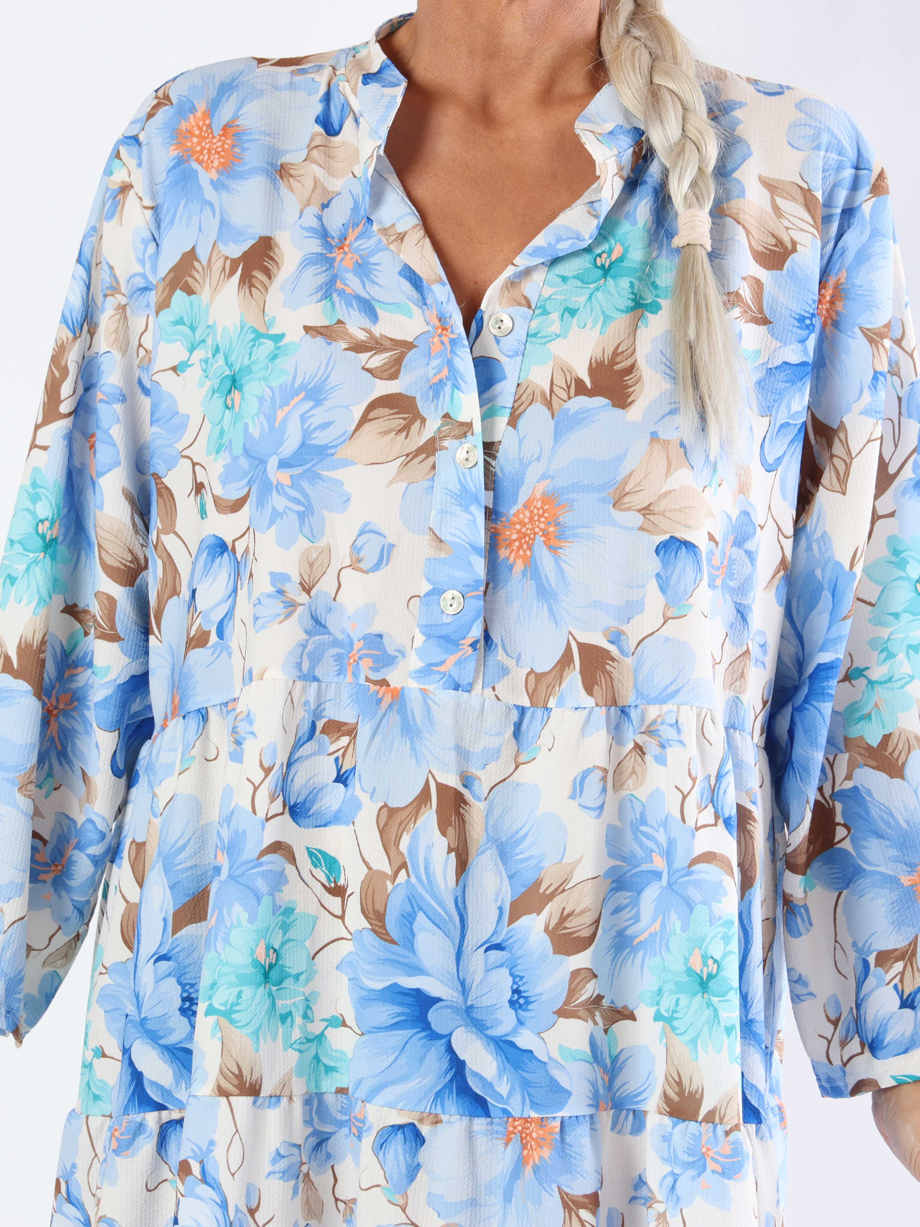 Flower Dress - Sød blomstret plus size kjole med lag på lag look